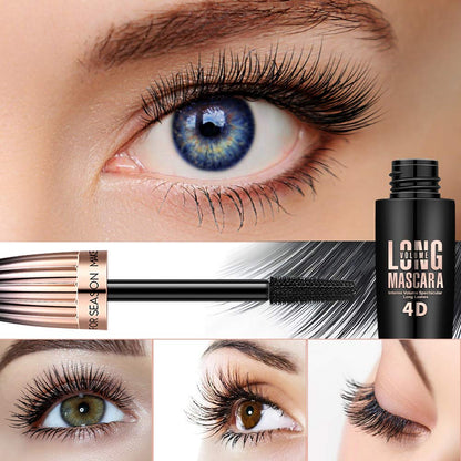 4D Silk Fiber Lash Mascara, Waterproof Long Lasting Mascara Black Volume and Length Natural, Exquisitely Full, Lengthening Thickening Softer Fuller Lashes Amplify Smudge-Proof Eyelash Mascaras,1 Pack FGHJ