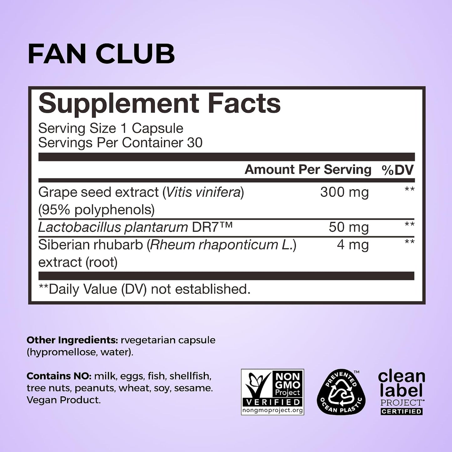HUM Fan Club Menopause Probiotic Supplement, Estrogen Free Menopause Supplements for Women, Non Hormonal, Supports Energy & Hot Flashes, Grape Seed Extract & Siberian Rhubarb, 30 Vegan Capsules