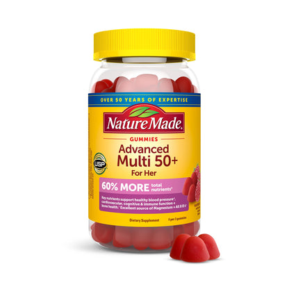 Nature Made Advanced Multivitamin Gummies 50 + for Her, Womens Multivitamins Gummies with Magnesium Citrate, Vitamin D3, Zinc Nature Made