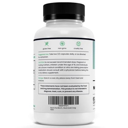 Nature's Pure Blend Nitric Oxide Supplements for Men – L-Arginine L-Citrulline – Heart Support & Flow Circulation Booster – 1500MG L Arginine and L Citrulline, Preworkout, Bodybuilding Nature's Pure Blend