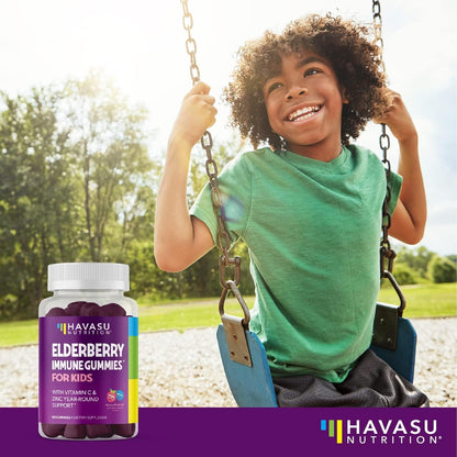 Elderberry Gummies for Kids with Vitamin C & Zinc, Berry, 30 Servings | Vegan, Non-GMO, Gluten Free Immune Support for Children, Daily Defense with Antioxidants & Essential Nutrients, 60 Count Gsupps Australia