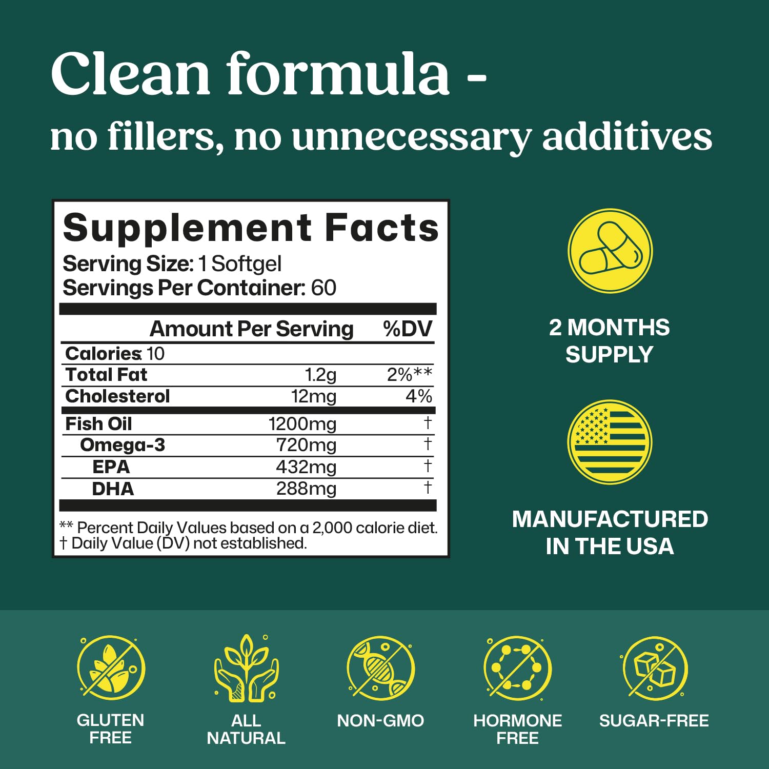 ColonBroom Omega 3 Fish Oil 2640 mg Softgels | Lemon Flavor | Daily Fish Oil Omega-3 Supplement for Women & Men with EPA & DHA | Gluten-Free, Non-GMO, Natural (60 Softgels, 2 Month Supply) ColonBroom buy australia supplements