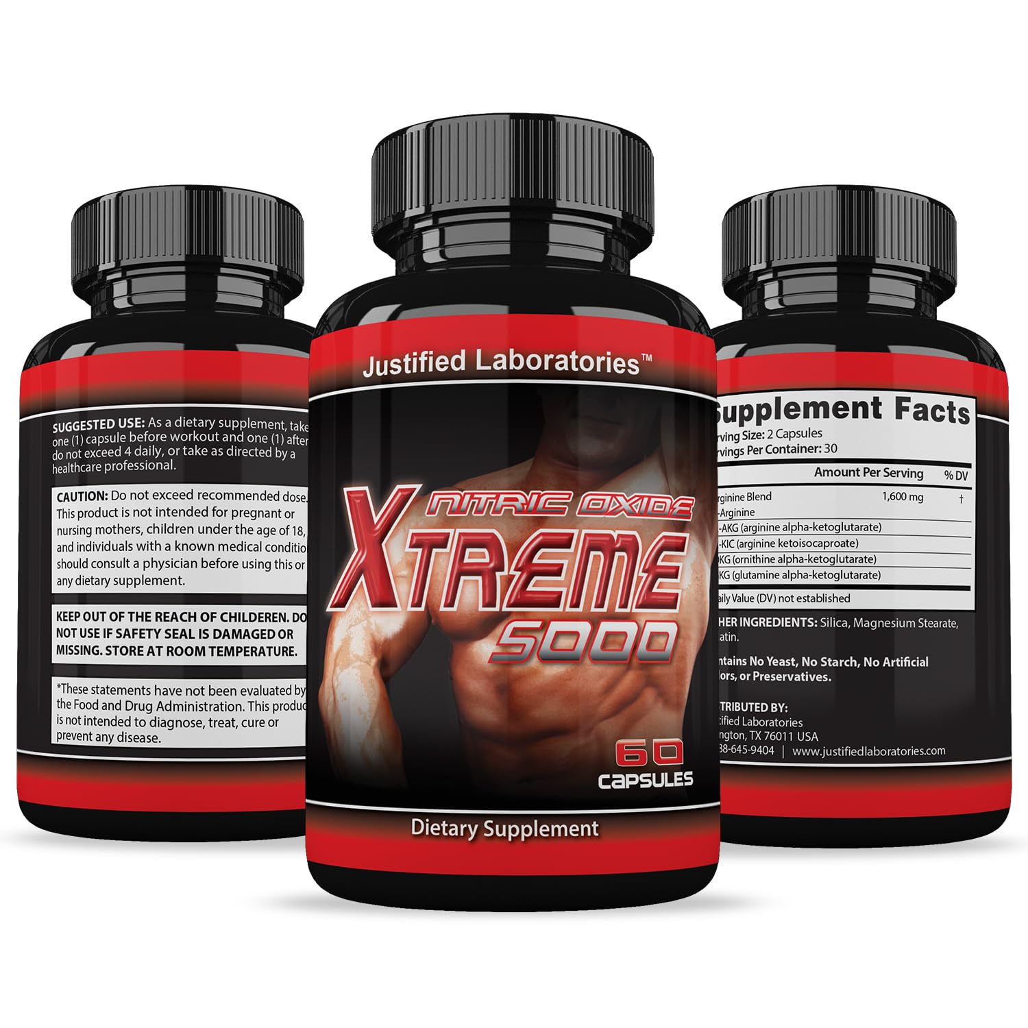 Nitric Oxide Xtreme 5000 Advanced Men's Heath Formula 60 Capsules Justified Laboratories buy australia supplements