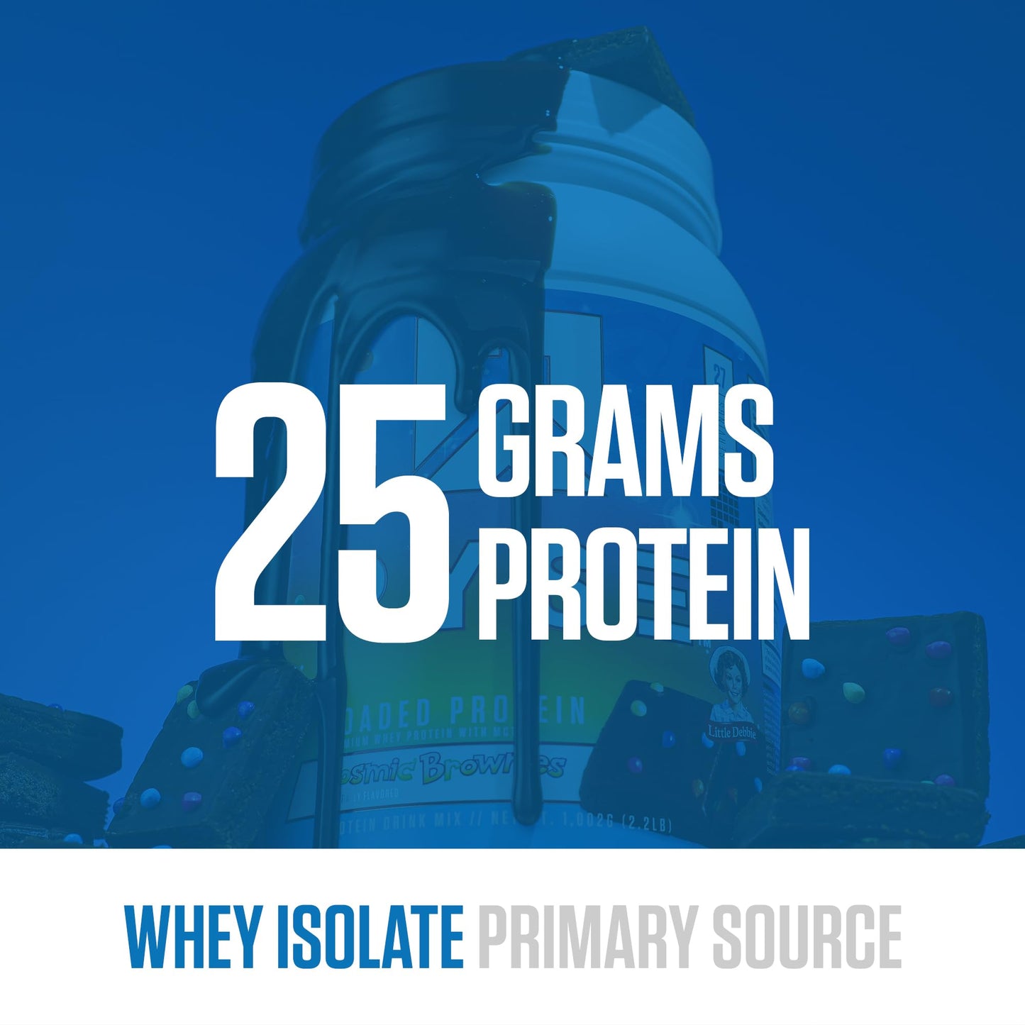 RYSE Loaded Protein Powder - Jet-Puffed Marshmallow - 25g Whey Protein Isolate & Concentrate with Prebiotic Fiber & MCTs - Low Carb, Low Sugar, Digestive-Friendly - 27 Servings / 2 lb Tub