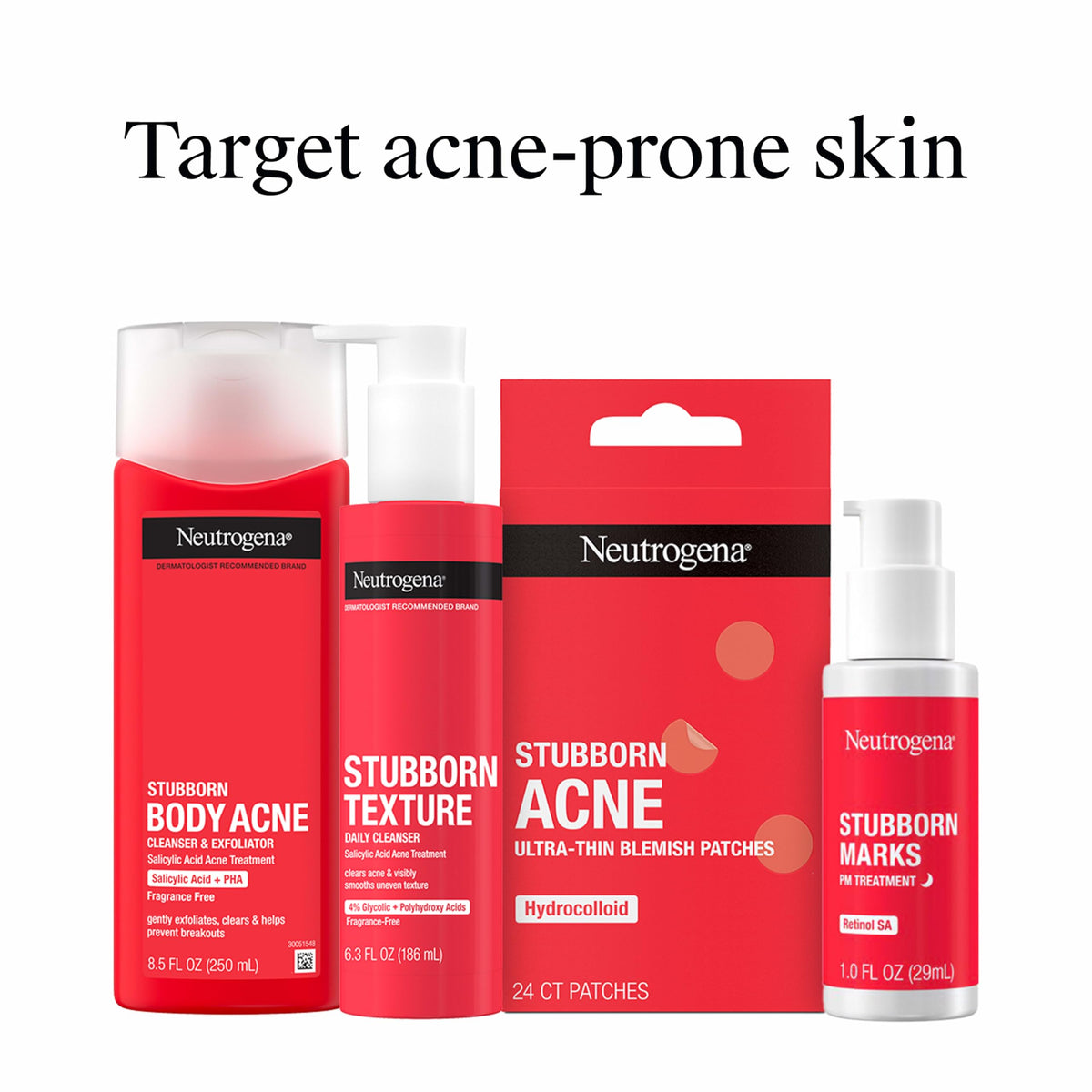 Neutrogena Stubborn Acne Body Wash & Exfoliating Cleanser, 8.5 oz Neutrogena