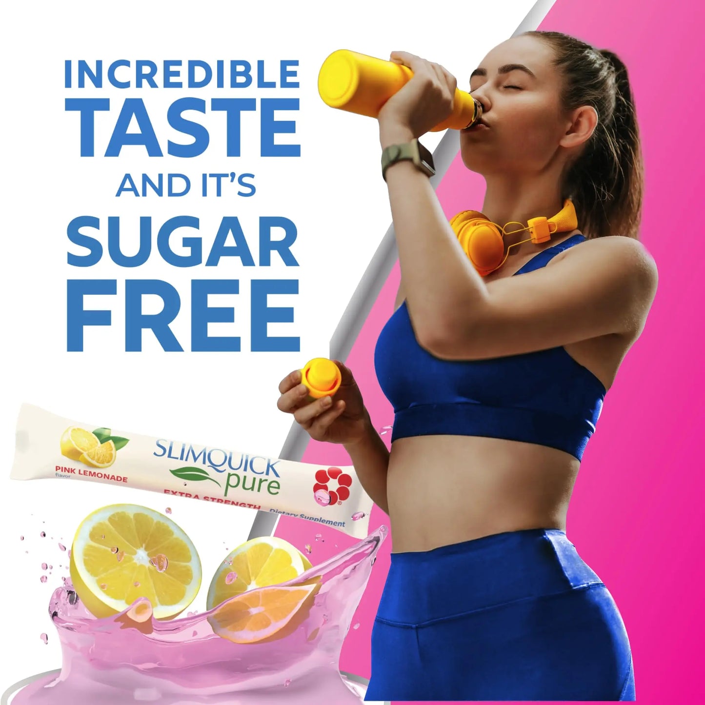 SlimQuick Pure 3X Extra Strength Drink Mix Packets, Metabolism & Weight Management for Women, Helps in Fat Breakdown, with Green Tea, Caffeine, Chaste Tree, SlimQuick
