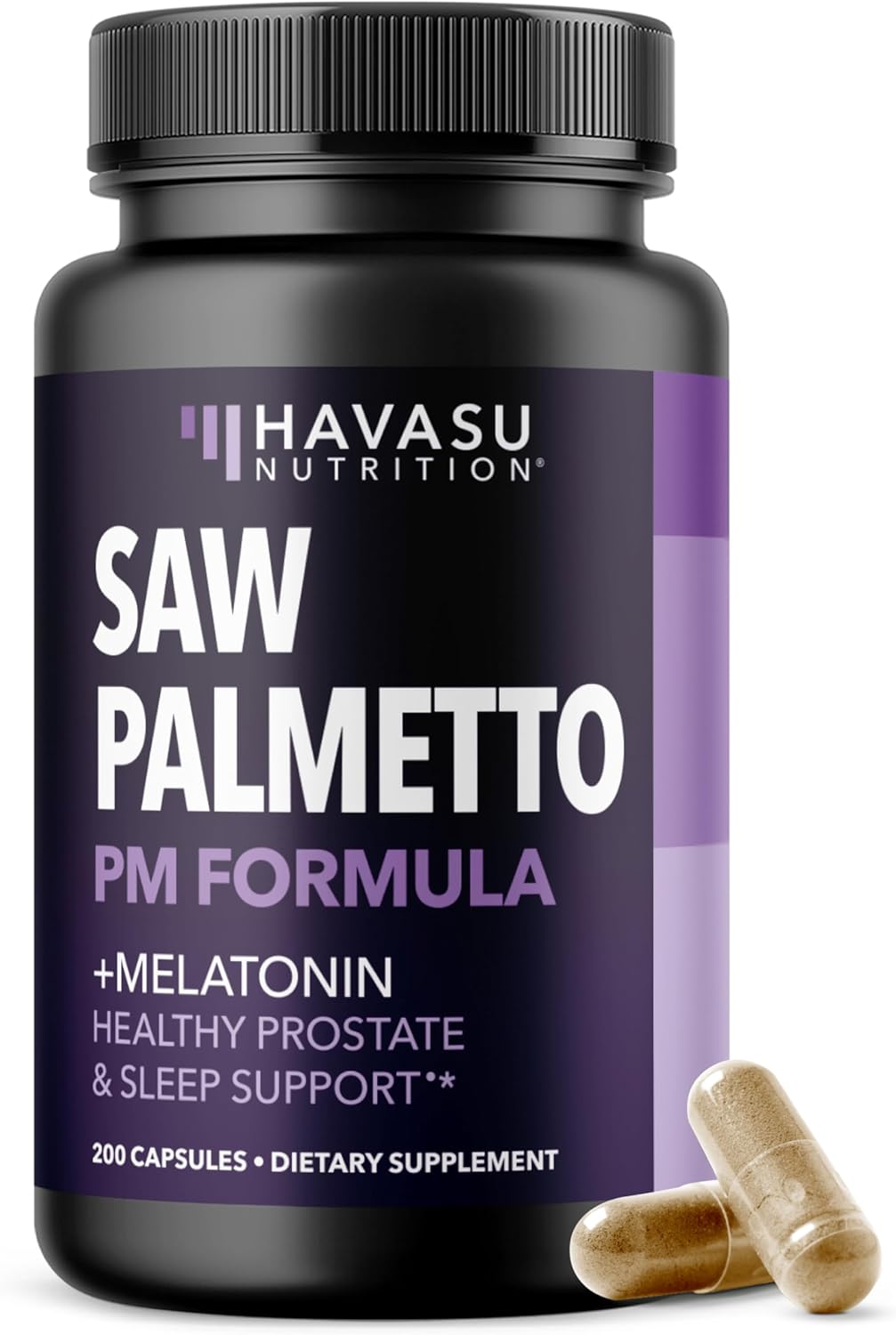 Saw Palmetto PM for Men w/ Melatonin, Nighttime Bladder Support, 200 Count | Vegan, Non-GMO Saw Palmetto Extract & Melatonin to Reduce Urinary Frequency, Prostate Health Supplement, 200 Servings Gsupps Australia