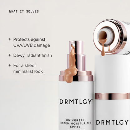DRMTLGY Universal Tinted Moisturizer SPF 46, Dewy Tinted Sunscreen DRMTLGY
