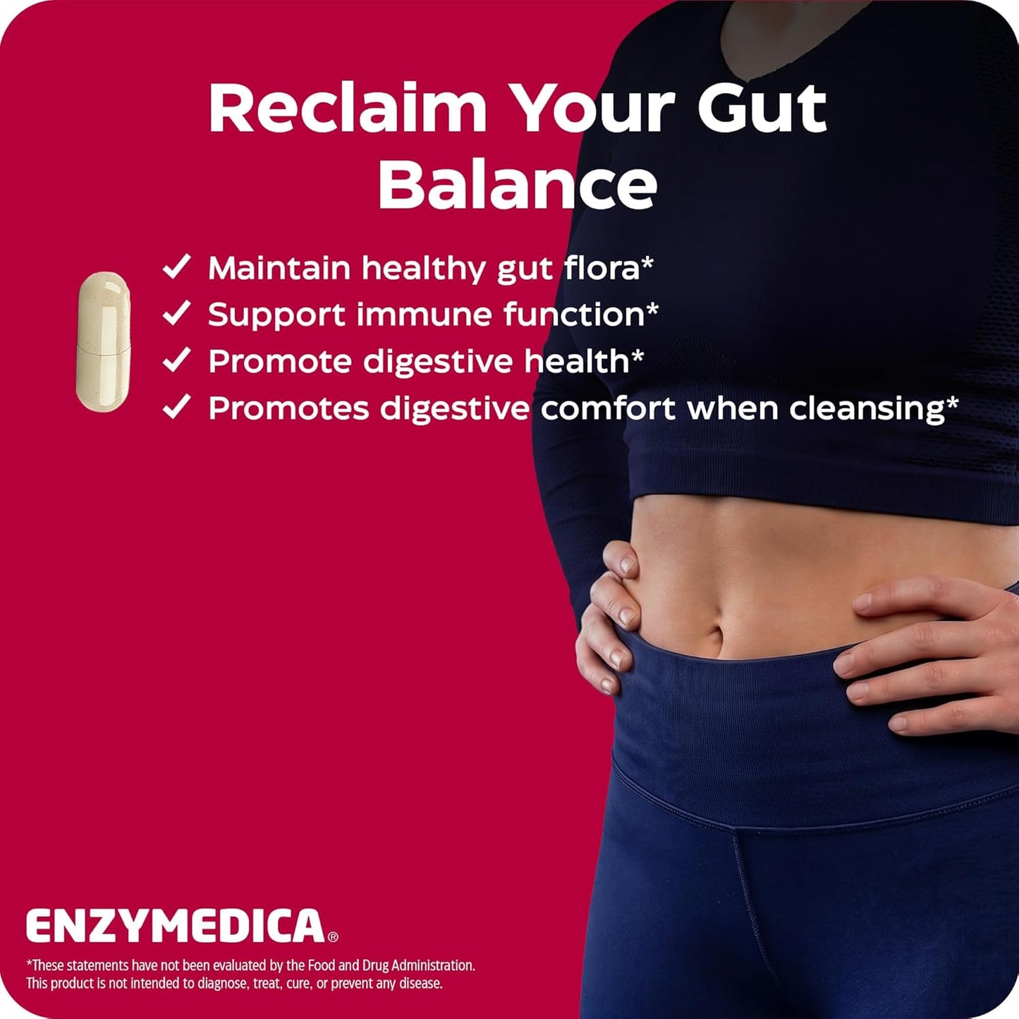 Enzymedica Candidase, Enzymes for Gentle Cleansing Support for Men & Women, Blended for Gut & Microbiome Health with Cellulase and Protease, 42 Count Gsupps Australia