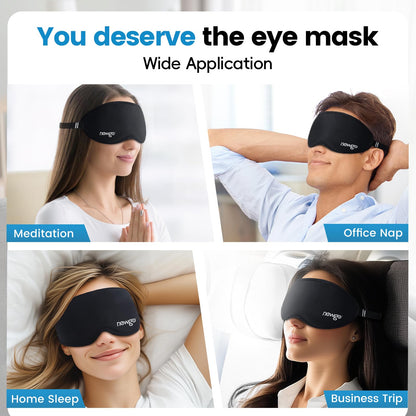 NEWGO 3D Cooling Eye Mask, Weighted Eye Mask for Sleeping, Black NEWGO