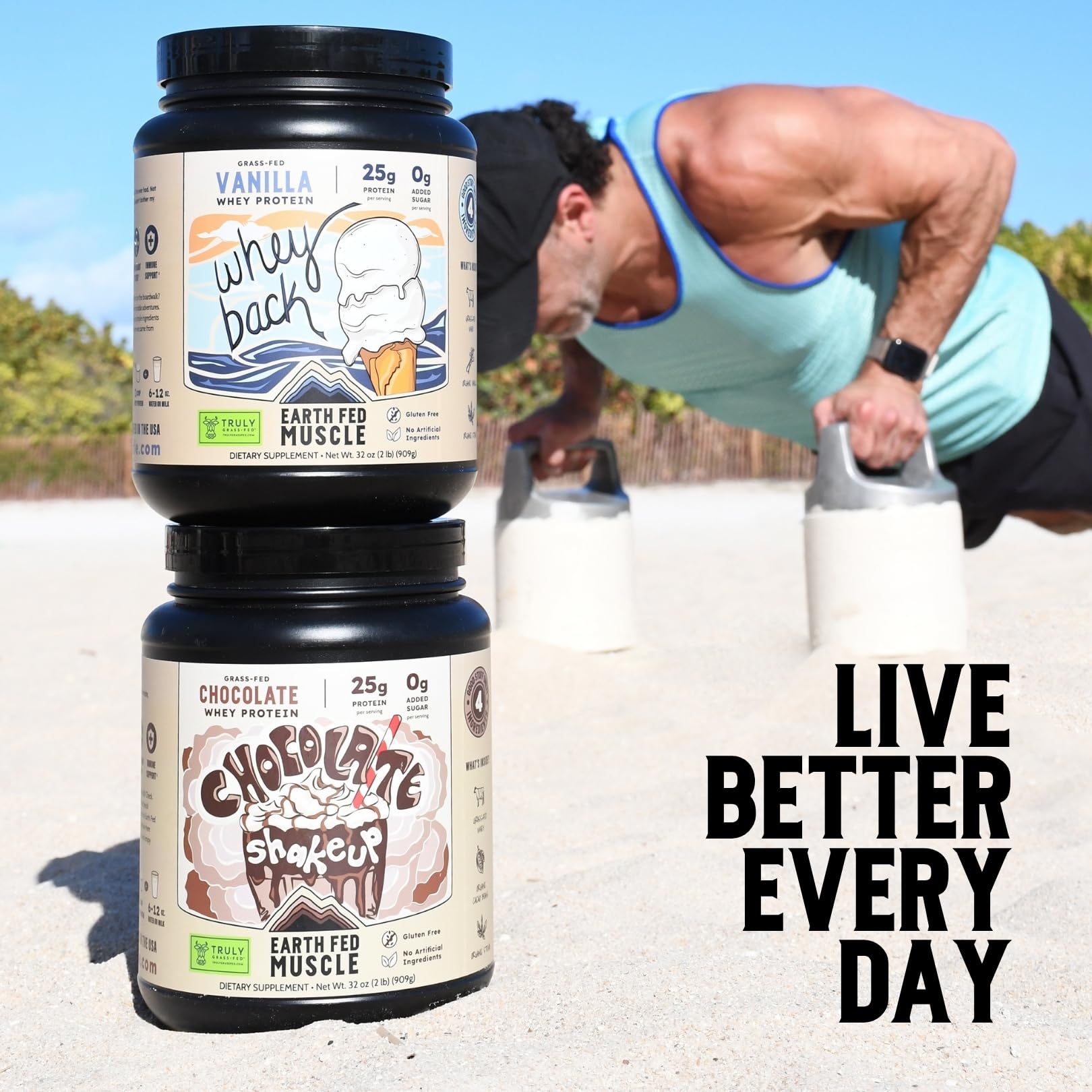 Earth Fed Muscle Whey Back Irish Grass Fed Whey Protein Isolate, Third-Party Certified. 25g Protein, Vanilla - Non-GMO, Hormone Free, Soy Free, Gluten Free - 2 LB, 29 Servings Earth Fed Muscle buy australia supplements