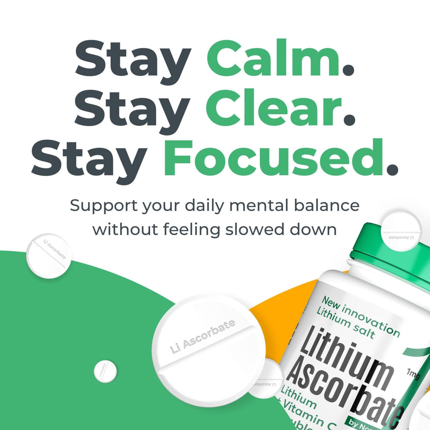NORMOTIM Lithium Supplement 1 mg Tablets – Non-Drowsy Calm & Focus Support – Memory & Mental Clarity – Fast Dissolve – Compare to Lithium Orotate NORMOTIM