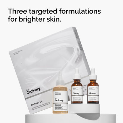 The Ordinary The Bright Set, 3-Step Regimen for Radiant, Even Skin Tone with Glycolic Acid 7% Exfoliating Toner The Ordinary