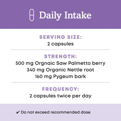 Oregon's Wild Harvest Organic Saw Palmetto Pygeum Herbal Supplement in Vegan Capsules - 90 Count Gsupps Australia
