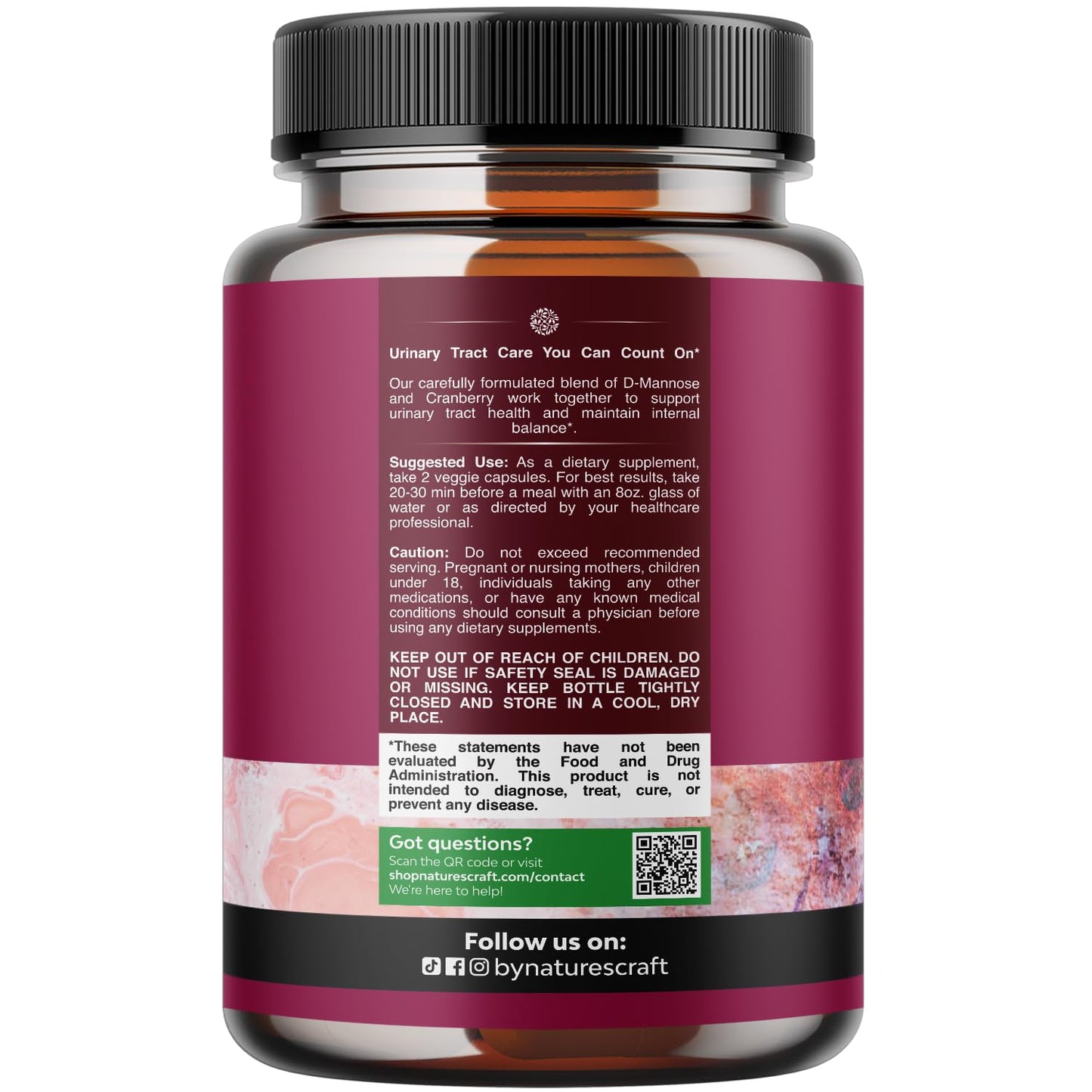 D Mannose with Cranberry Supplement - Potent D Mannose 1000mg Capsules for Kidney Defense Support & Cleanse and Urinary Tract Health for Women & Men - Bladder Health Supplement for Adults - 60 Count Gsupps Australia
