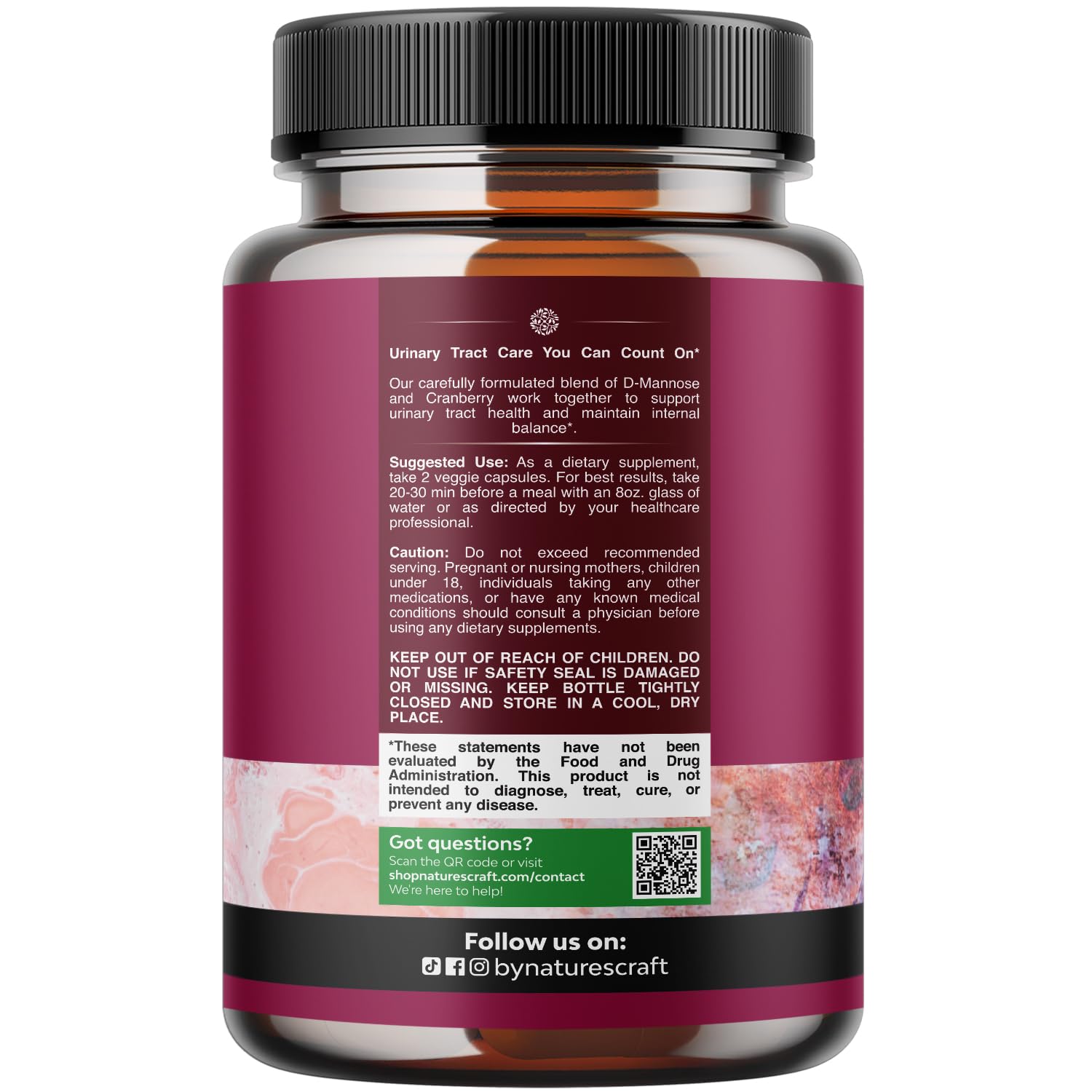 D Mannose with Cranberry Supplement - Potent D Mannose 1000mg Capsules for Kidney Defense Support & Cleanse and Urinary Tract Health for Women & Men - Bladder Health Supplement for Adults - 60 Count Gsupps Australia