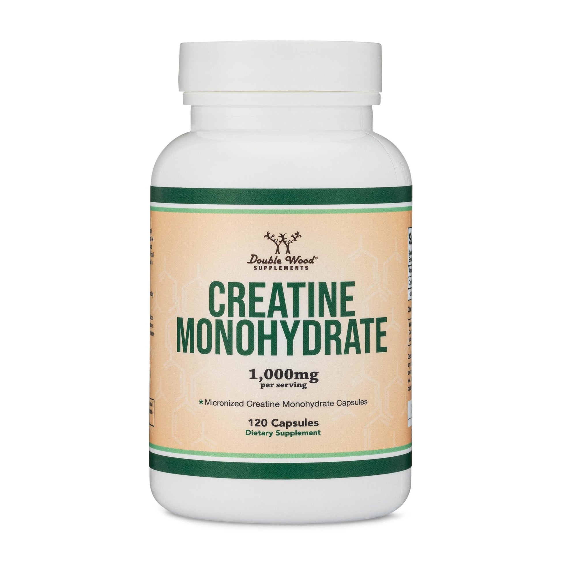 Creatine Monohydrate Capsules - 1g per Serving, 120 Count - No Fillers, Vegan Safe, Non-GMO, Gluten Free by Double Wood Double Wood Supplements buy australia supplements