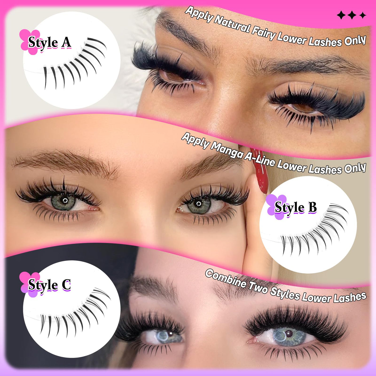calphdiar Bottom Lashes Extension 552pcs Natural Lower Eyelash Clusters 5-7mm Bottom Lash Clusters 2 Styles Individual Lashes DIY Bottom Cluster Eyelash Extensions calphdiar