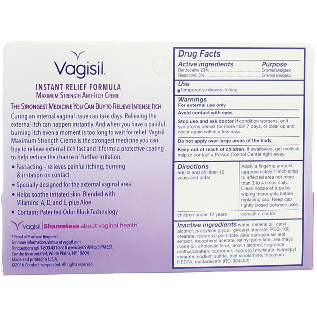 Vagisil Maximum Strength Anti-Itch Creme 1 oz (Pack of 9) Vagisil buy australia supplements