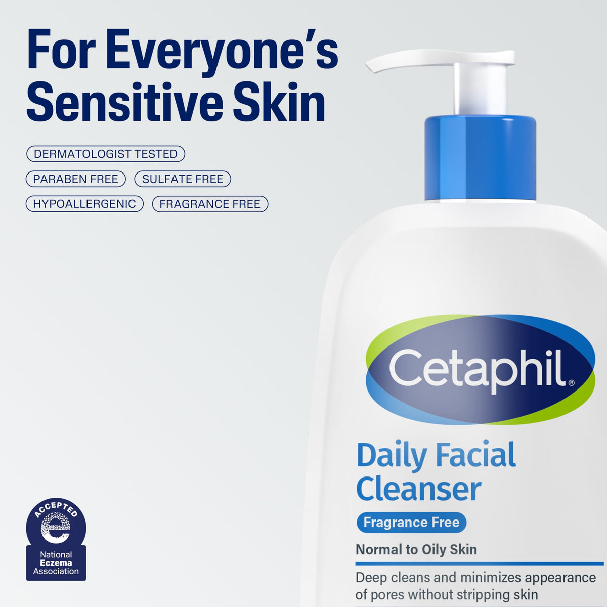 Cetaphil Daily Facial Cleanser, Oily & Combination Skin, 16oz Cetaphil