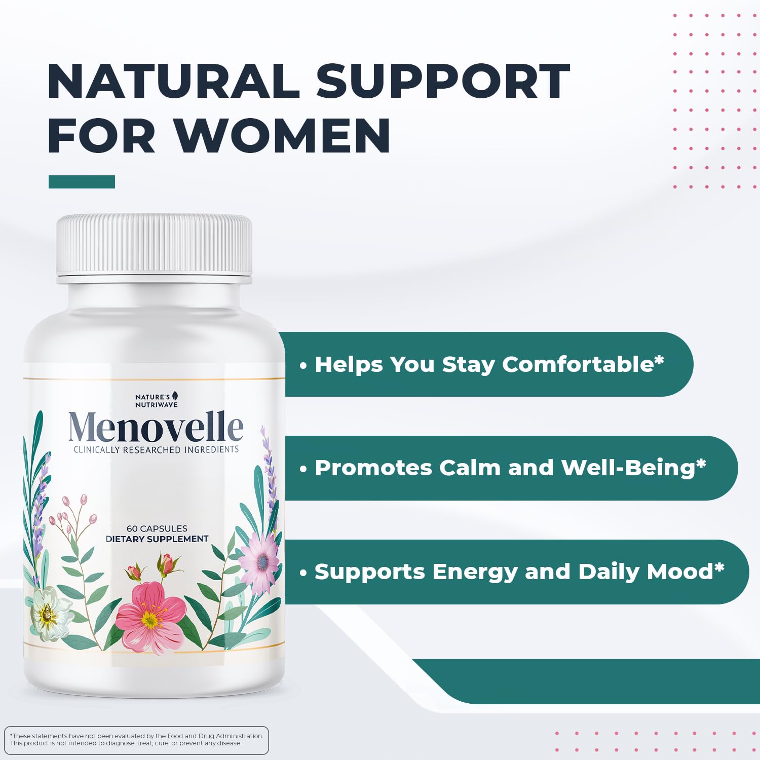 Nature’s NutriWave Menovelle Capsules for Women – Natural Daily Support Formula with Mushrooms and Botanicals – Non-GMO, Easy to Take, Made in the USA, 60 Capsules, 30 Servings, 1 Month Supply Nature’s NutriWave buy australia supplements