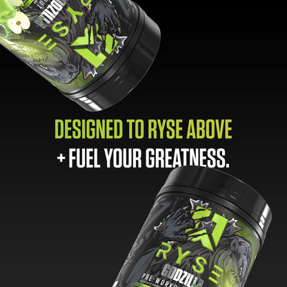 RYSE Godzilla X Noel Deyzel Pre Workout Powder - Monsterberry Lime - 400mg Caffeine, High Stim Pre-Workout for Men & Women with Citrulline & Beta Alanine - Energy, Pump & Focus - 20/40 Servings