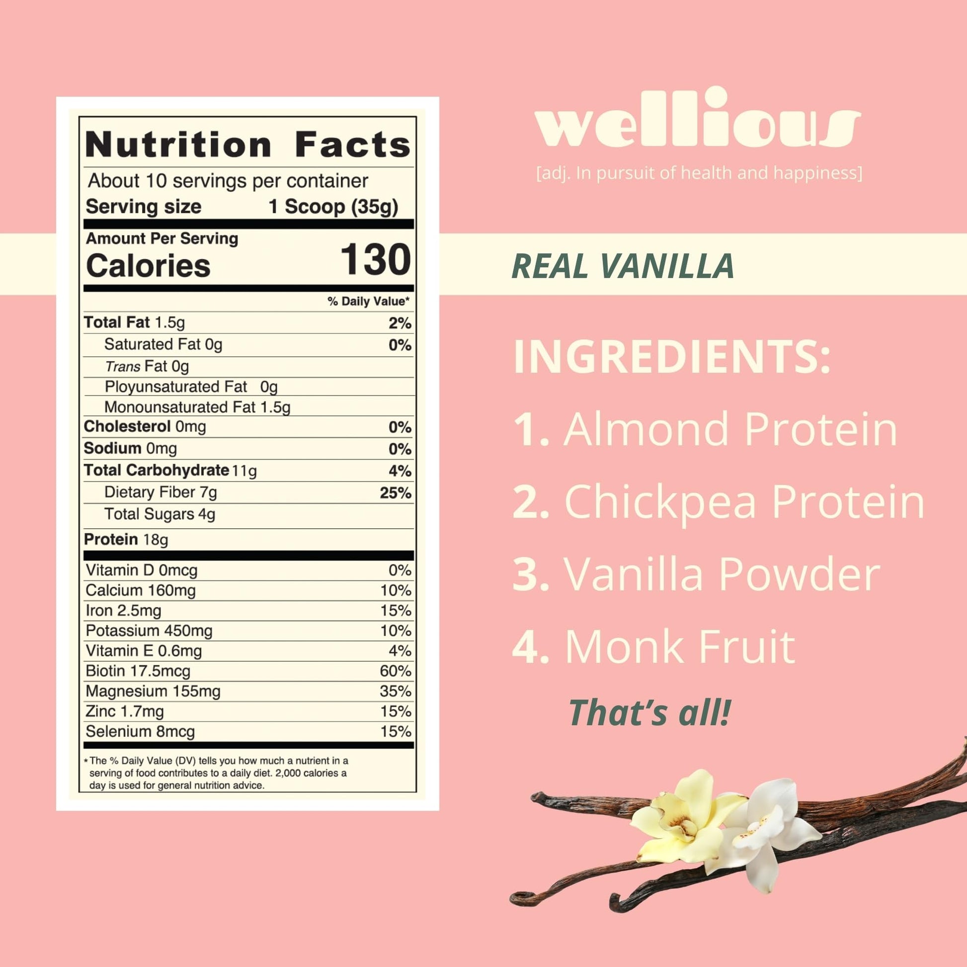 wellious Almond Protein Powder (Vanilla) - 18 Grams of Pure Healthiest Vegan Protein for Women & Men - Perfect Soy-Free & Smooth Gut Friendly Protein Powder for Sports Nutrition wellious buy australia supplements