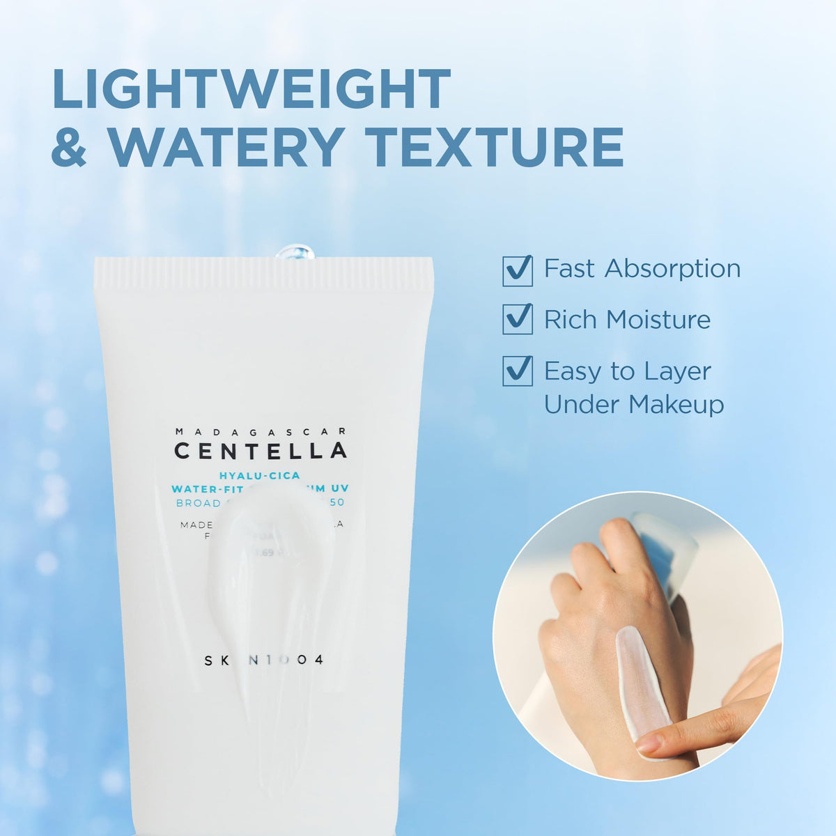 SKIN1004 Hyalu-Cica Water-Fit Sun Serum UV, SPF 50 Sunscreen, 1.69 fl.oz SKIN1004