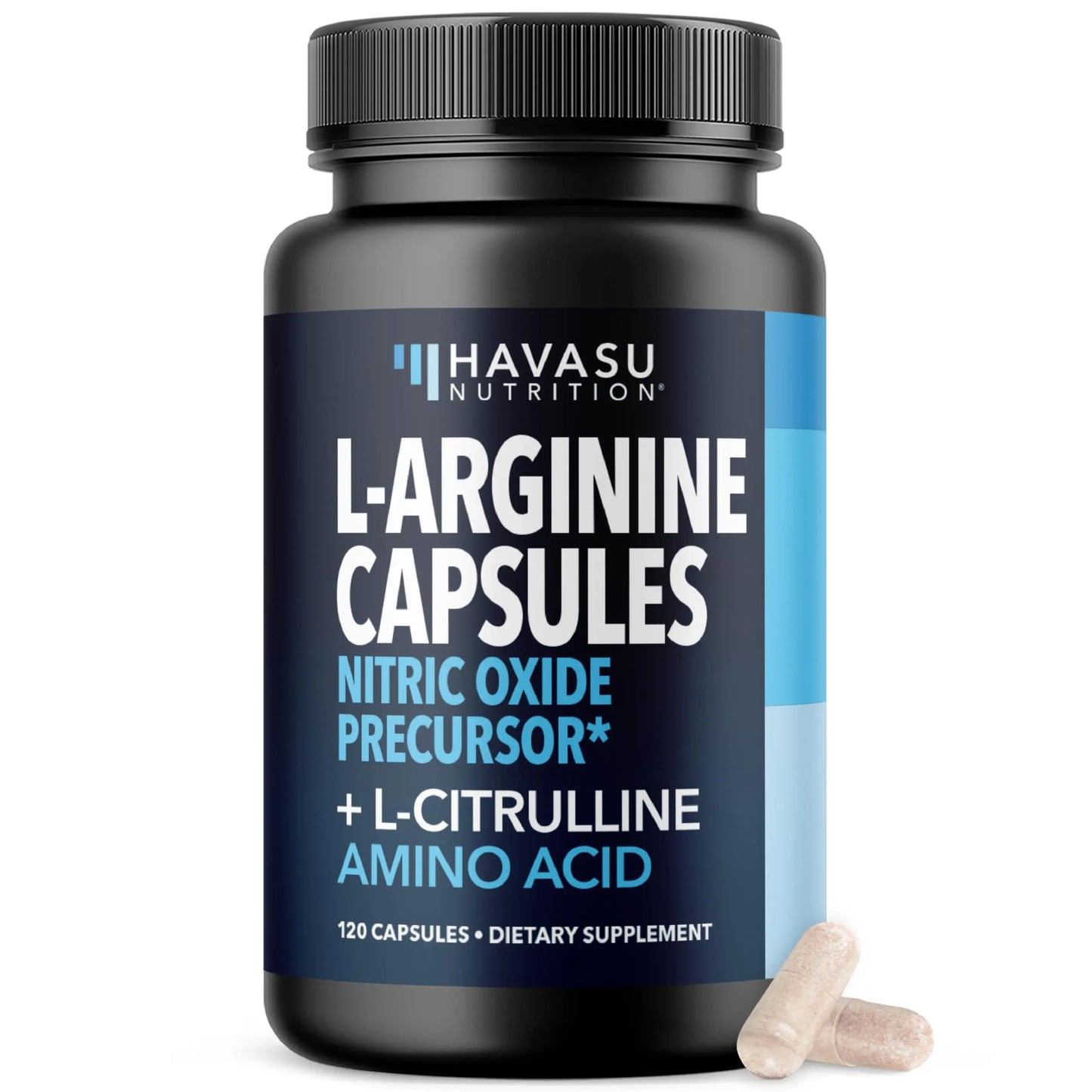 L-Arginine Capsules with L-Citrulline - Nitric Oxide Supplement - L Arginine and L Citrulline Blend - 120 Count - Vegan, Non-GMO Capsules for Performance HAVASU NUTRITION