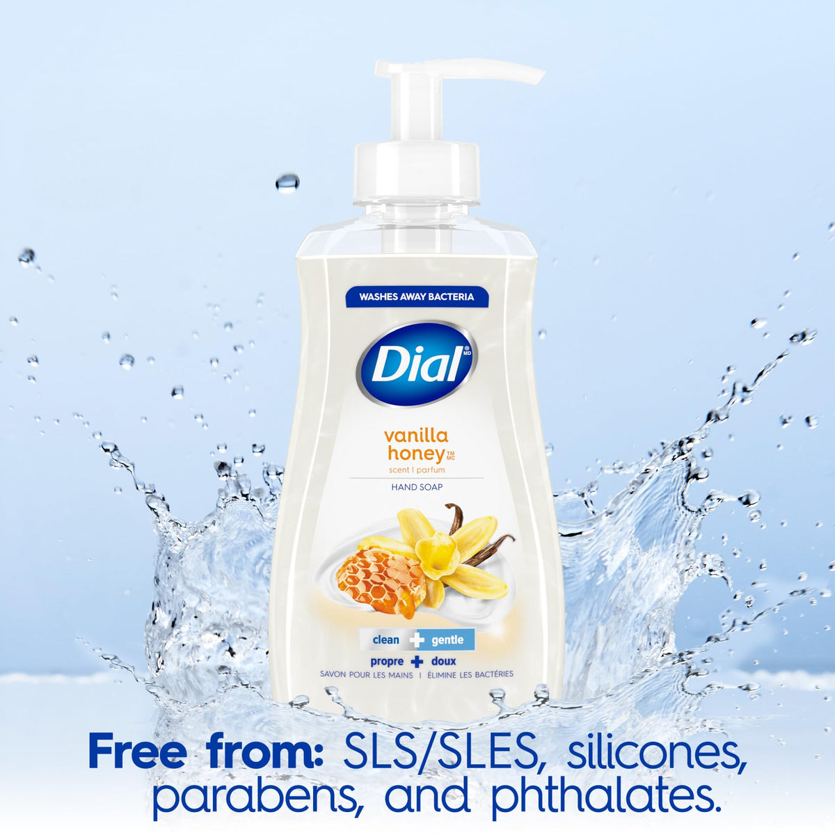 Dial Liquid Hand Soap, Vanilla Honey, 7.5 fl oz, Pack of 12 Dial