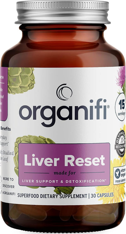 Organifi - Liver Reset - Liver Detox - Digestive and Immune Support - Promotes Cellular Energy Production, 30 Capsules Gsupps Australia