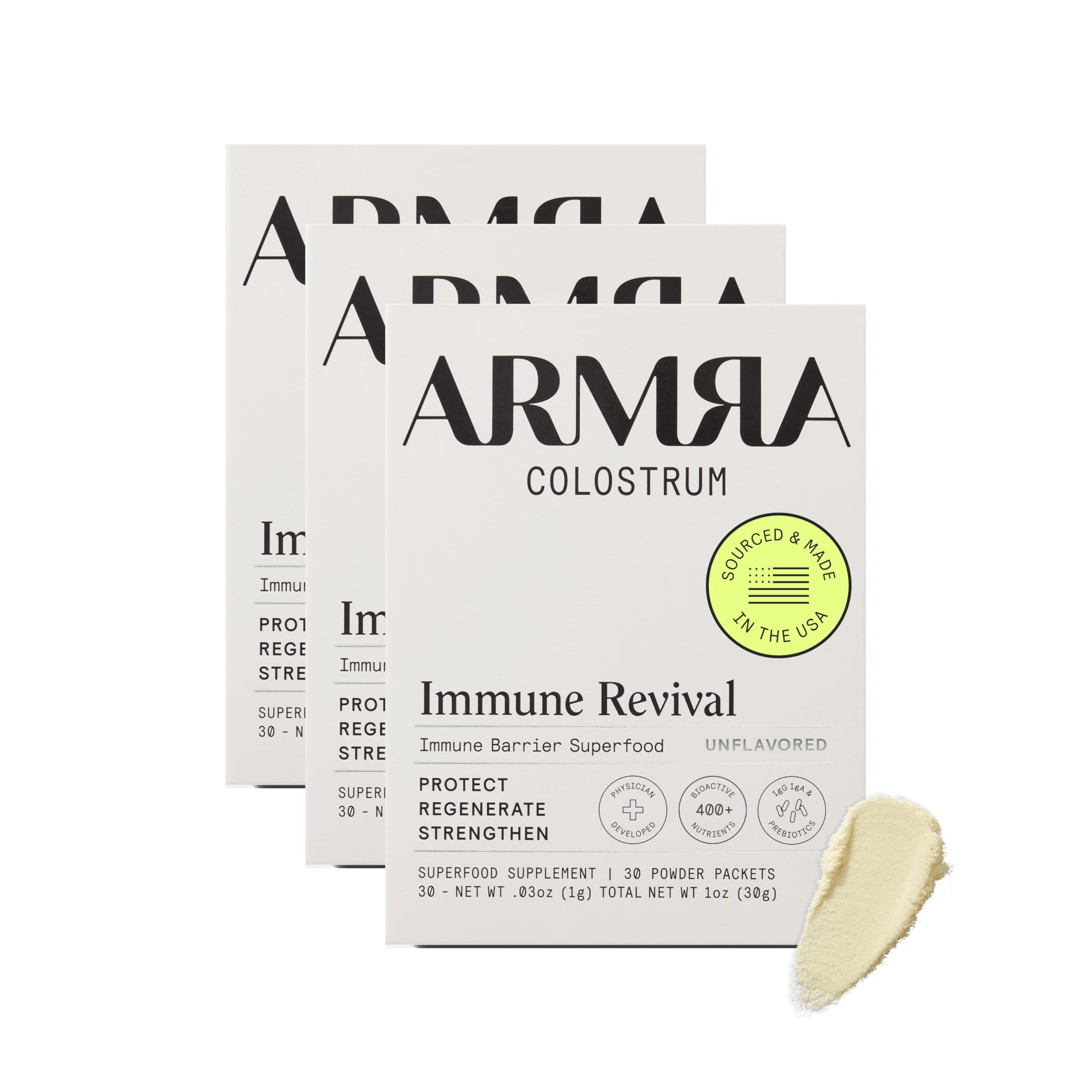 ARMRA Colostrum™ Premium Powder, Grass Fed, Gut Health Bloating Immunity Skin & Hair, Contains 400+ Bioactive Nutrients, Keto, Gluten & Fat Free (Unflavored Bundle | 90 Servings) ARMRA buy australia supplements