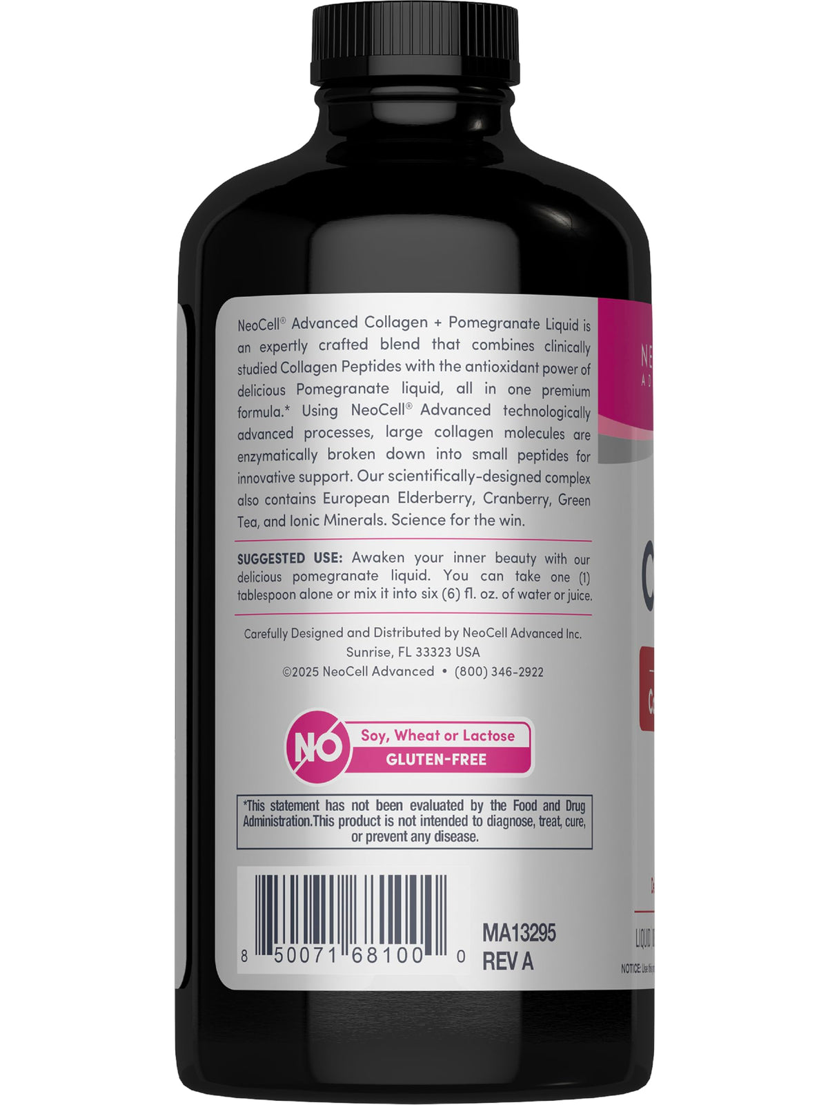 NeoCell Advanced Liquid Collagen | 4000 mg | Pomegranate and Fruit Juice Concentrates | for Women and Men | 16 fl oz NeoCell Advanced