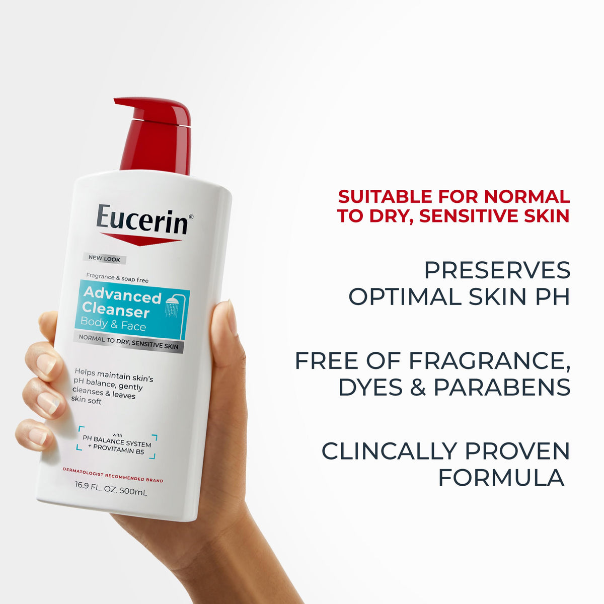 Eucerin Advanced Repair Body and Face Cleanser, 16.9 FL OZ Eucerin
