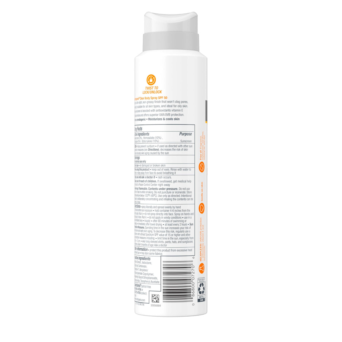 Neutrogena Clear Body Sunscreen Spray SPF 50, 5 oz Neutrogena