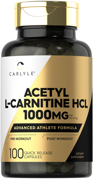 Carlyle Acetyl L-Carnitine HCL | 1000mg | 100 Capsules | Advanced Athlete Formula | Pre-Workout Supplement | Non-GMO & Gluten Free Carlyle buy australia supplements