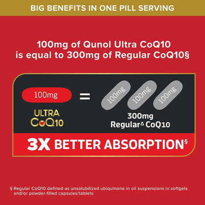 Qunol Ultra CoQ10 100mg, 3X Better Absorption, Antioxidant, 90 Softgels | #1 Cardiologist Recommended Supplement for Heart Health, Coenzyme Q10 Supplement to support Vascular Health & Cellular Energy Gsupps Australia