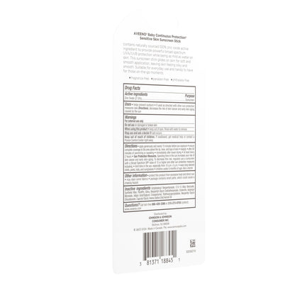 Aveeno Baby Continuous Protection Mineral Sunscreen Stick for Sensitive Skin with Broad Spectrum SPF 50 Protection for Face & Body Aveeno Baby