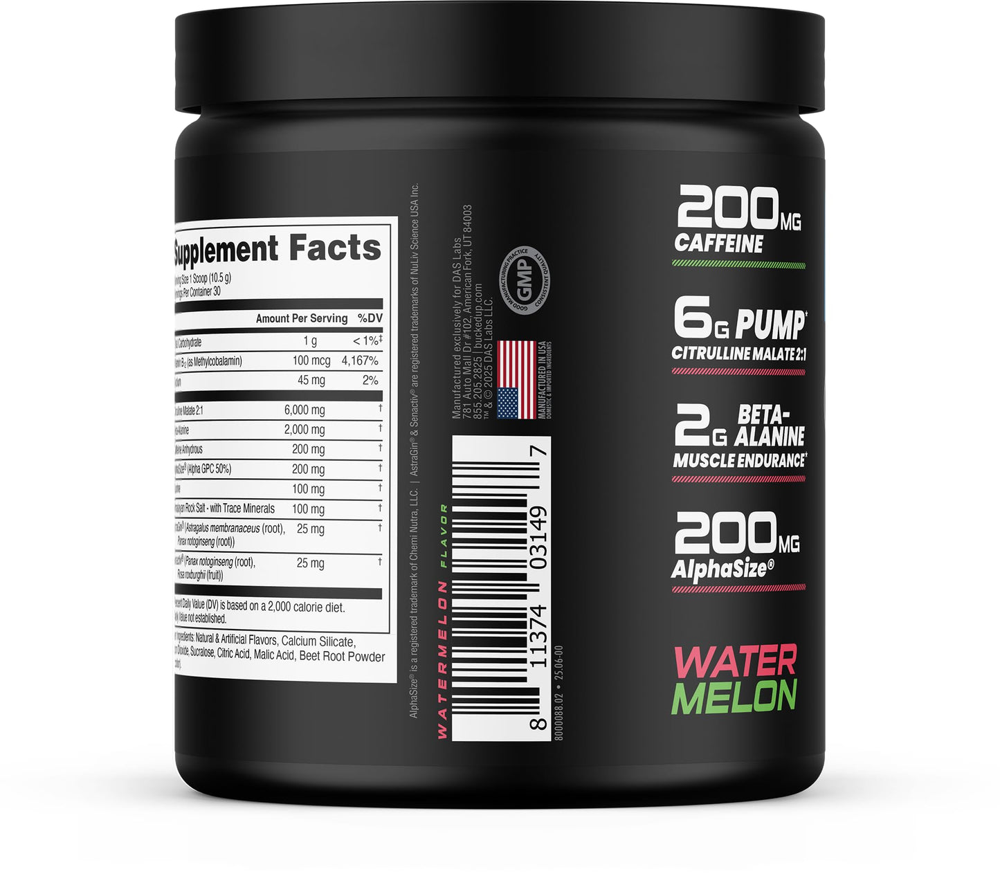 Bucked Up Pre Workout - Best Tasting - 6 Grams Citrulline, 2 Grams Beta Alanine Non Proprietary Blend, Powder (Strawberry Kiwi)