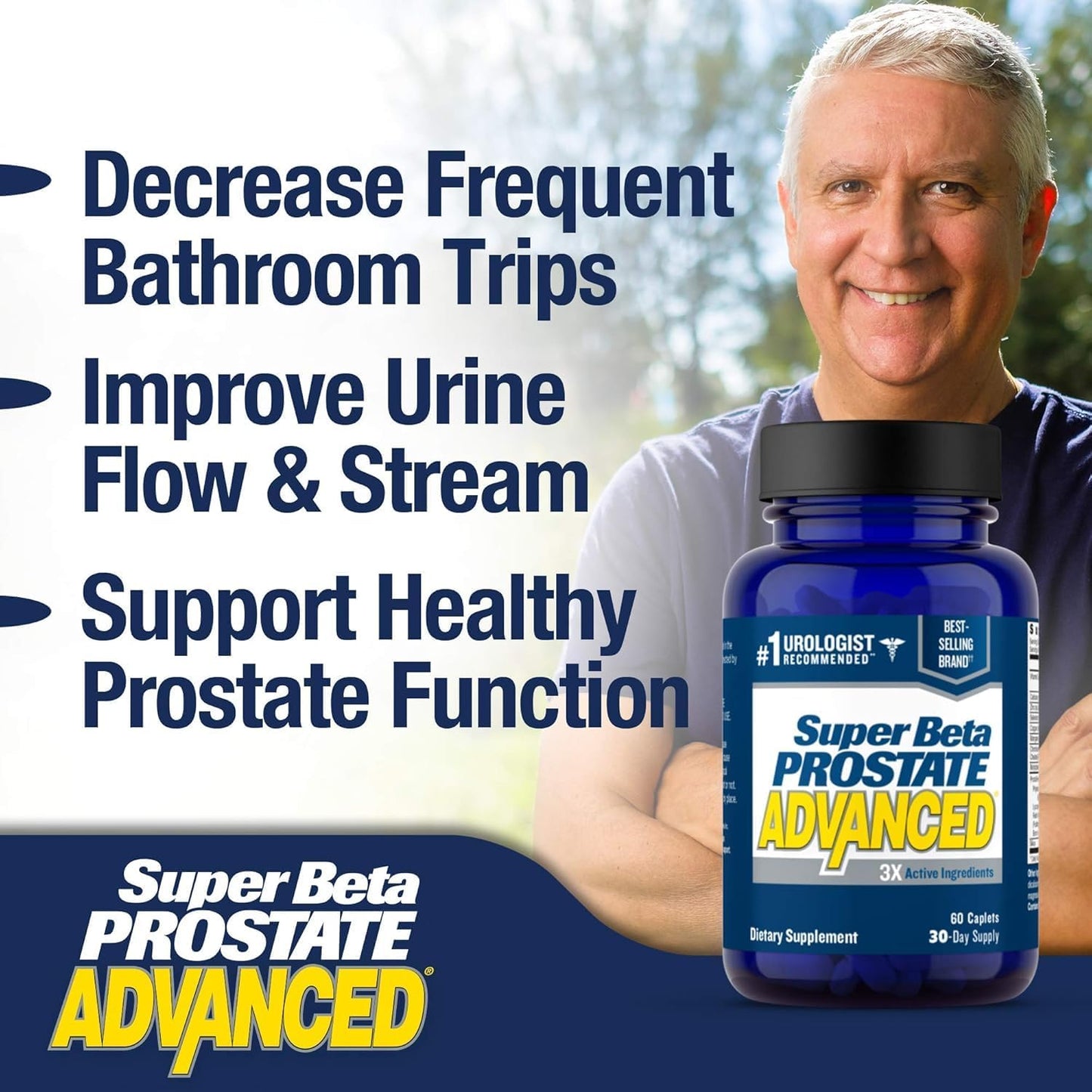 SUPER BETA PROSTATE Advanced – Promote Sleep, Support Bladder Emptying. Prostate Support Supplement for Men's Health with Beta Sitosterol SUPER BETA PROSTATE