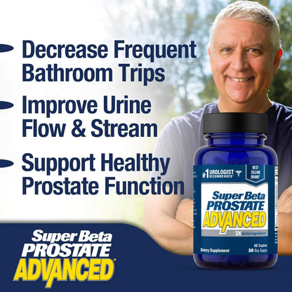 SUPER BETA PROSTATE Advanced – Promote Sleep, Support Bladder Emptying. Prostate Support Supplement for Men's Health with Beta Sitosterol SUPER BETA PROSTATE
