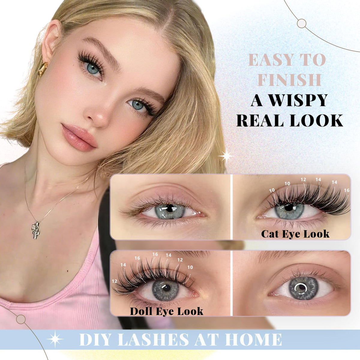 Wispy Lash Clusters Kit C Curl Natural Lashes Cluster Eyelash Extensions FebFeb