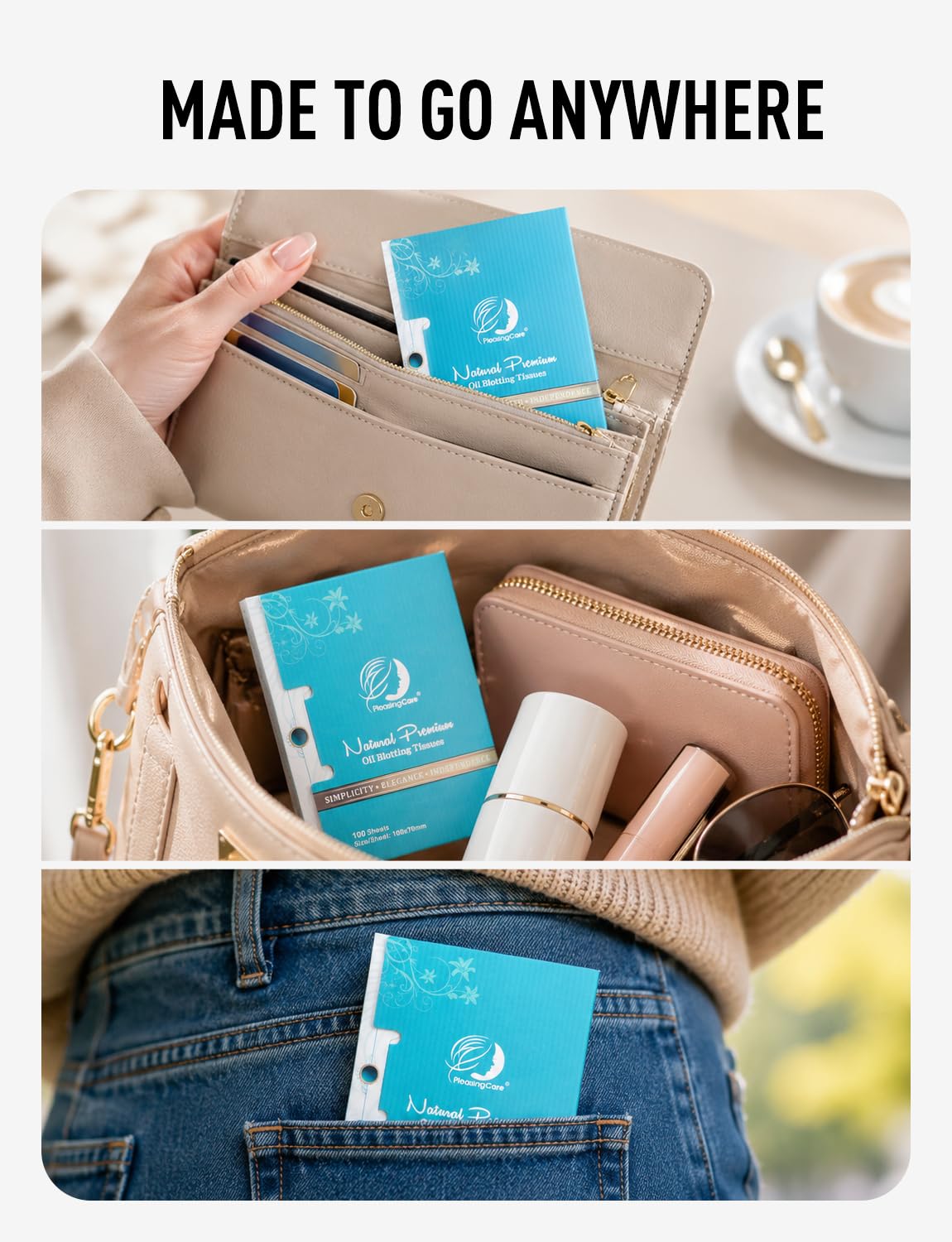 Large Face Oil Blotting Sheets – 1pk/100 Makeup Friendly – High Absorbency PleasingCare