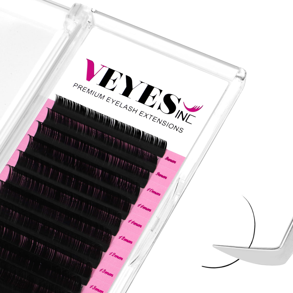 VEYES INC Classic Volume Lash Extensions 0.03-0.20 J/B/L/C/CC/D/DD Curl 5-25mm Mixed & Single Length Tray, Premium Silk Eyelashes, Professional Supplies for Lash Techs(Matte Black 0.15 D 8-16mm) VEYES INC