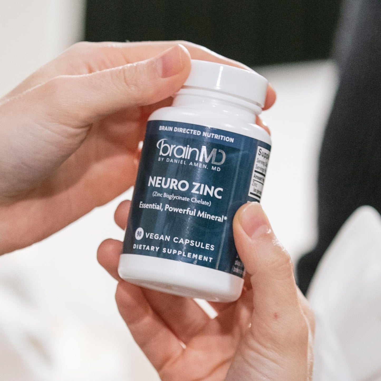 BRAINMD Dr Amen Neuro Zinc - 90 Capsules - 25 mg Zinc Bisglycinate Chelate - Gluten Free - 90 Servings