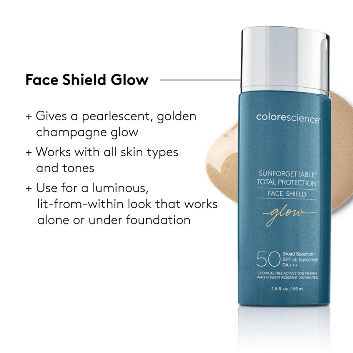Colorescience, Total Protection Face Shield Glow, SPF 50, 1.8 Fl Oz Colorescience