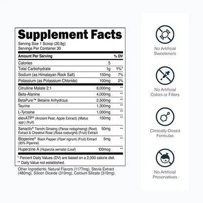 Transparent Labs Stim-Free Pre-Workout - Caffeine & Stim Free Pre Workout Powder for Men and Women with Beta Alanine Powder, Citrulline Malate, & elevATP - 30 Servings, Strawberry Lemonade Transparent Labs