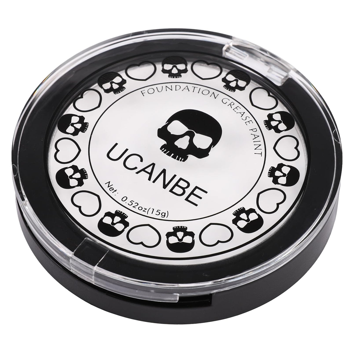 UCANBE Goth White Cream to Powder Foundation Makeup, Professional Clown White Face Body Paint with Matte Finish for Halloween, SFX Makeup, Cosplay, Costume, Stage, Mime & Film(0.52oz) UCANBE