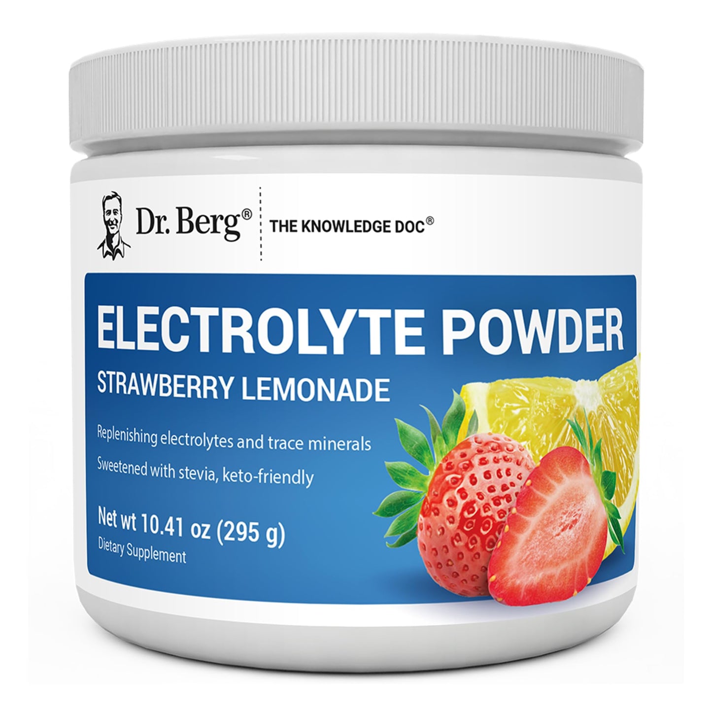 Dr. Berg Zero Sugar Hydration Keto Electrolyte Powder - Enhanced w/ 1000 mg of Potassium & Real Pink Himalayan Salt (NOT Table Salt) - Strawberry Lemonade Hydration Drink Supplement - 50 Servings Dr. Berg Nutritionals