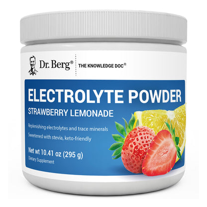 Dr. Berg Zero Sugar Hydration Keto Electrolyte Powder - Enhanced w/ 1000 mg of Potassium & Real Pink Himalayan Salt (NOT Table Salt) - Strawberry Lemonade Hydration Drink Supplement - 50 Servings Dr. Berg Nutritionals